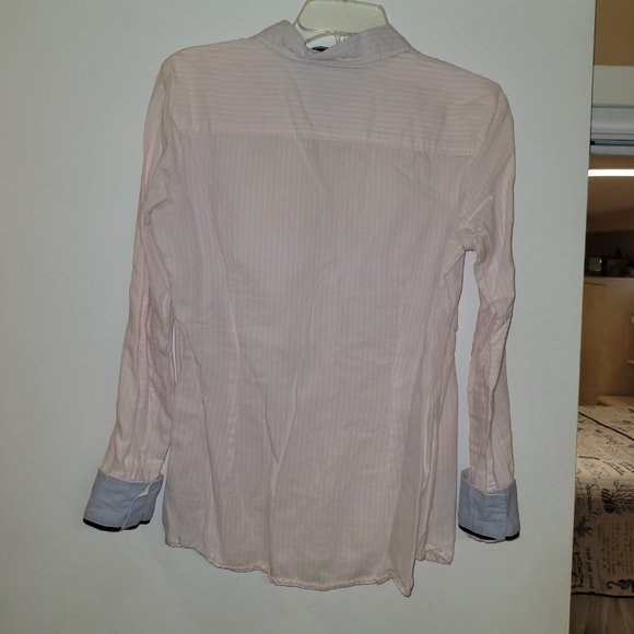 Tommy Hilfiger Collared Pink Stripe Shirt & Pink Gray Sweater Vest Set - Picture 4 of 15